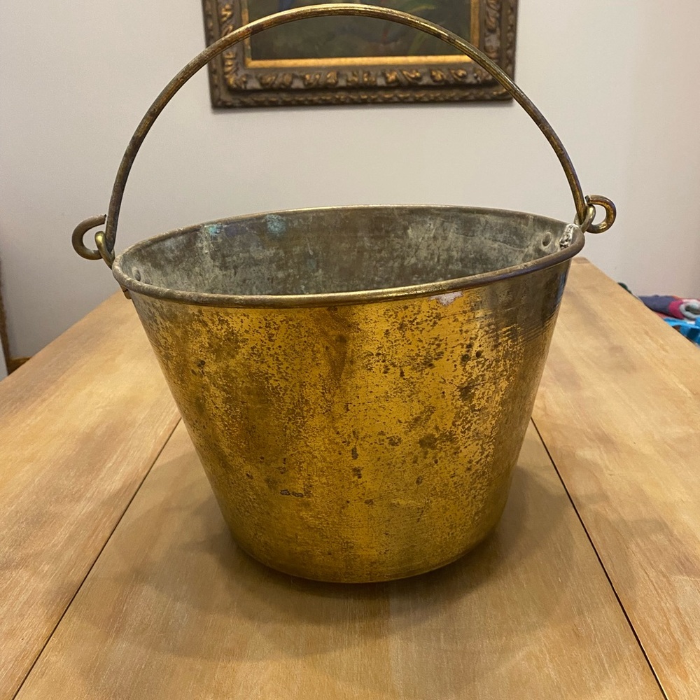 Brass Bucket with Handle - Vintage